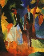 August Macke People by a Blue Lake Sweden oil painting artist